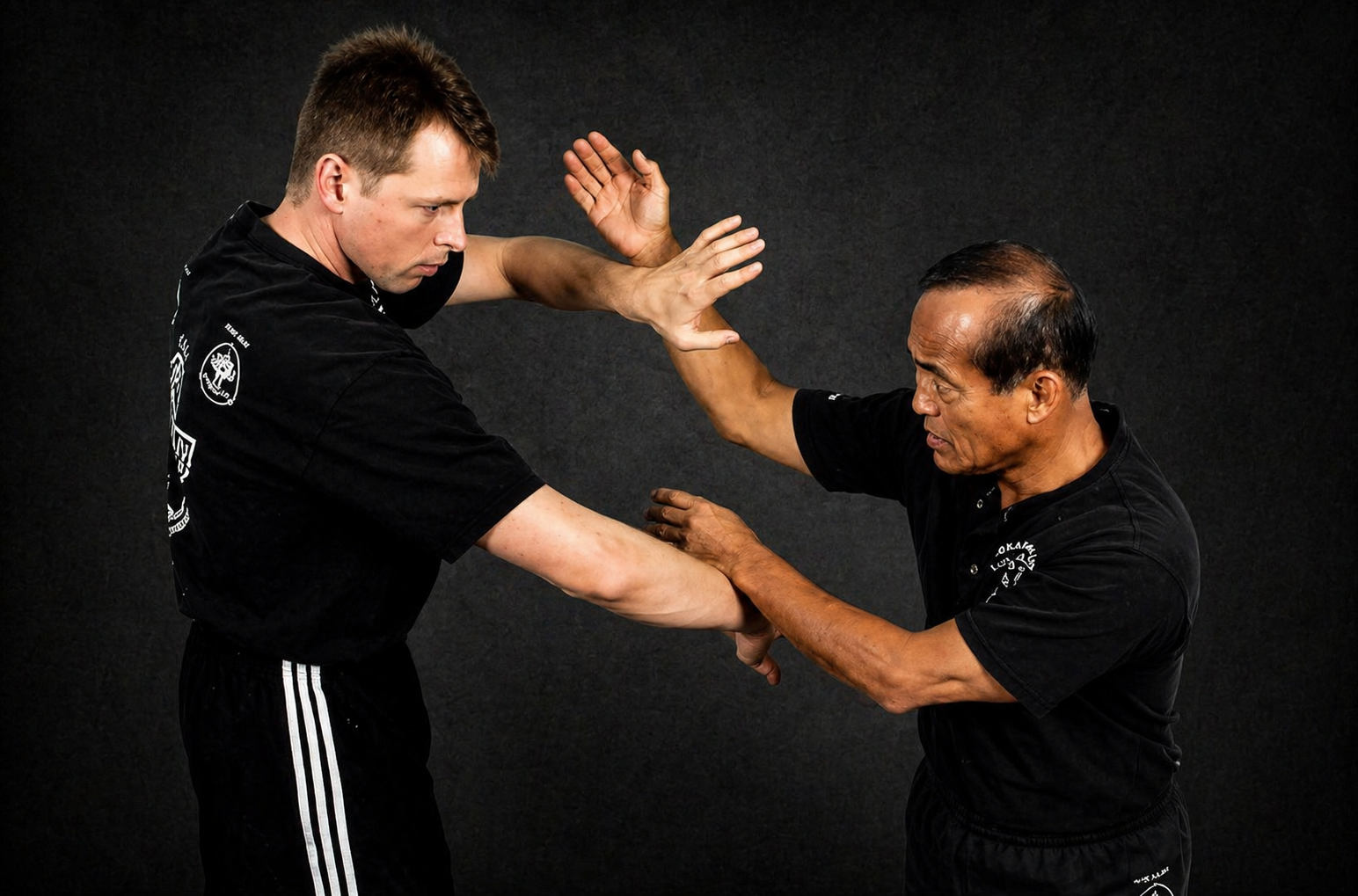 Sifu Christopher Clarke training sticky hands with Master Dan Inosanto — NW Kali